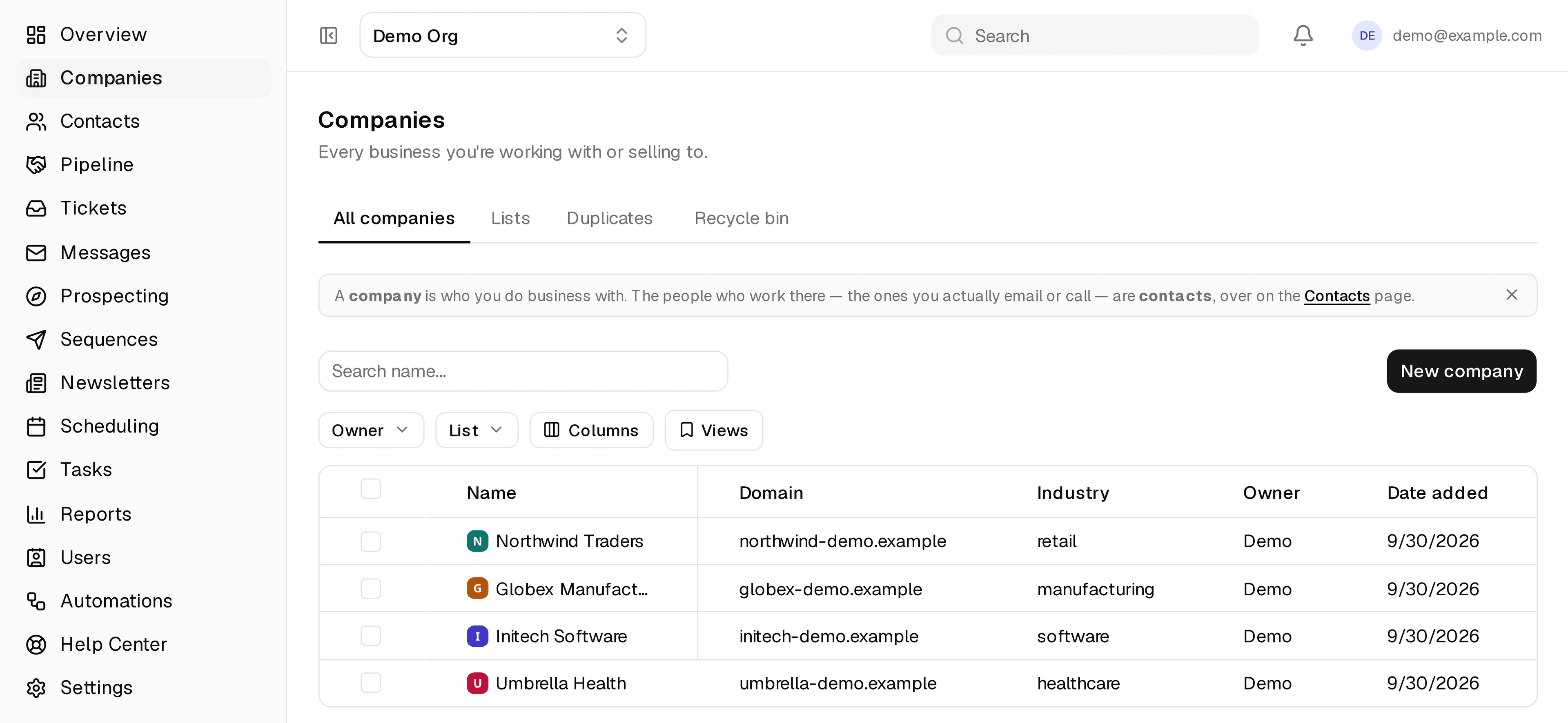 ClientPad — Companies